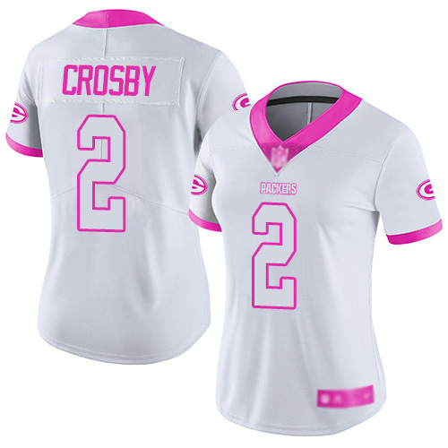 Green Bay Packers Limited White Pink Women #2 Crosby Mason Jersey Nike NFL Rush Fashion->women nfl jersey->Women Jersey